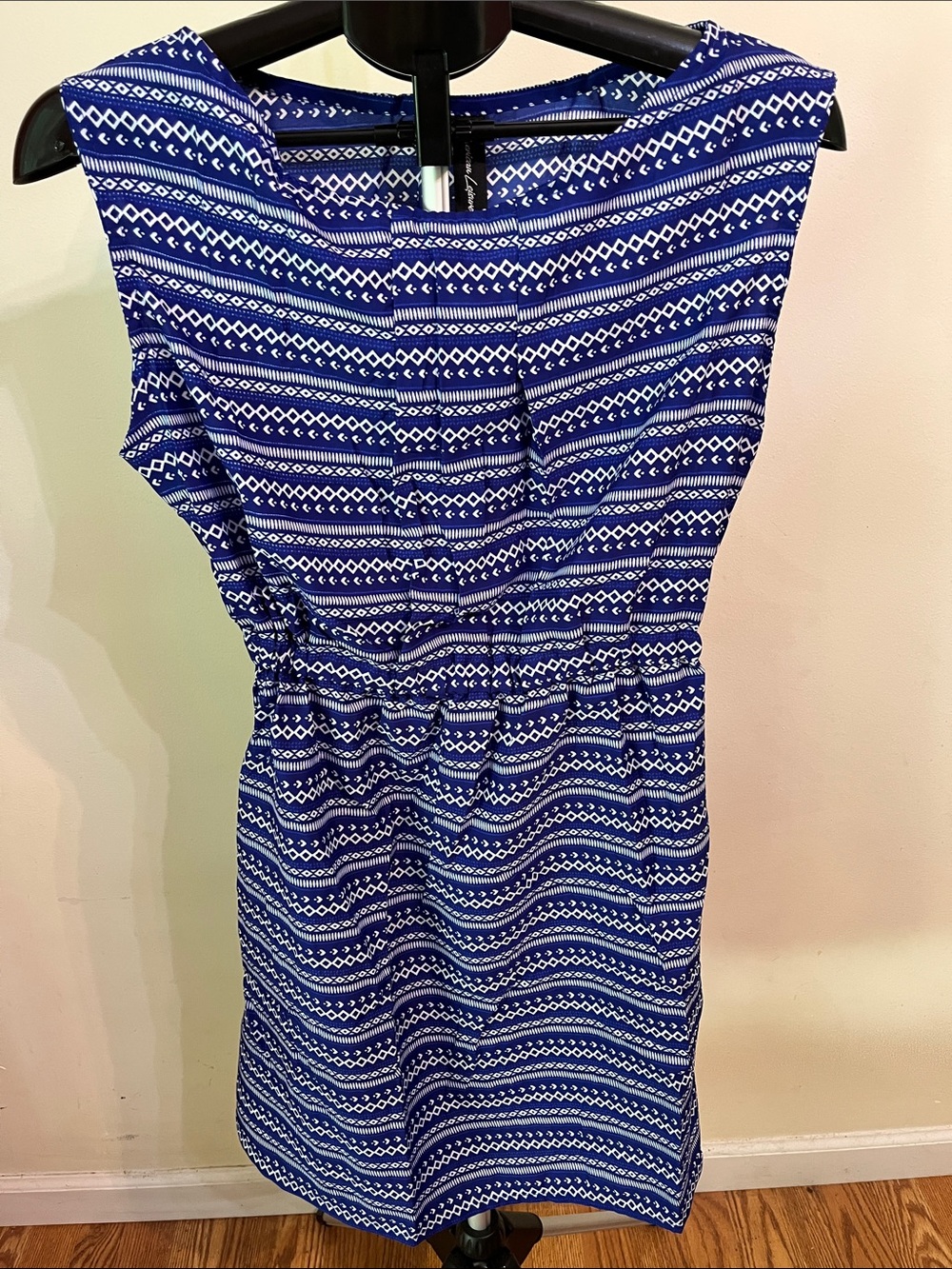 NWT American Leisure Women's Blue Patterned Sleeveless Dress